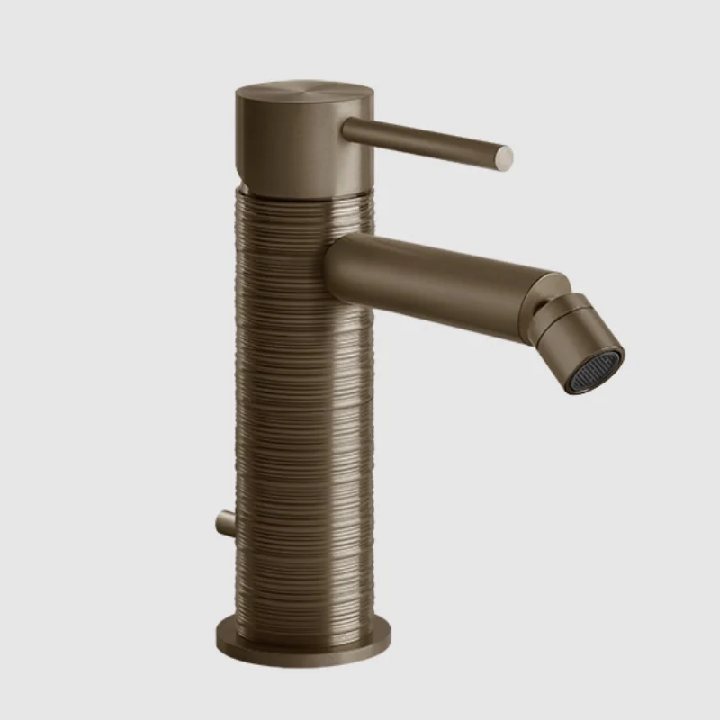 Смеситель для биде, Gessi, 316 Trame, цвет-Deep Bronze Brushed PVD