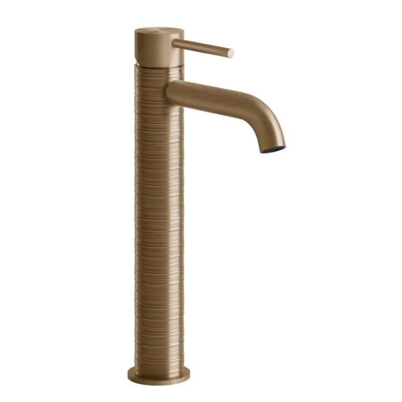 Смеситель для раковины, Gessi, 316 Trame, цвет-Warm Bronze Brushed PVD