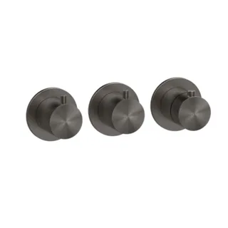 Смеситель для душа, Gessi, 316 Bath-Shower, на 2 потребителя, цвет-Black Metal Brushed PVD — иконка