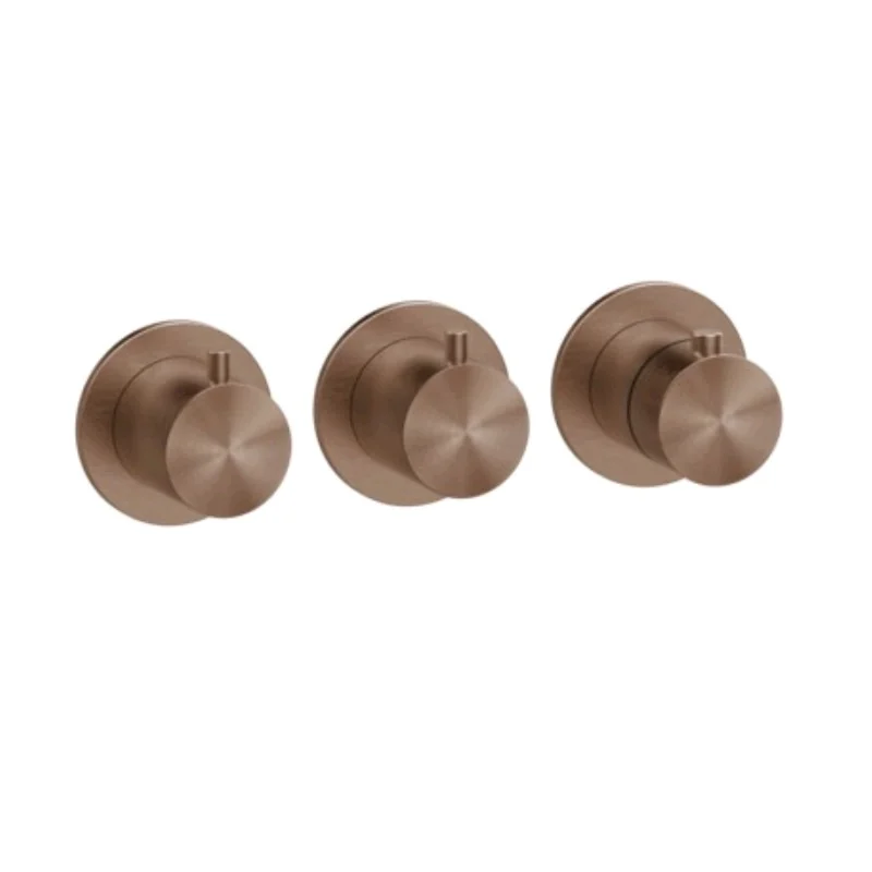 Смеситель для душа, Gessi, 316 Bath-Shower, на 2 потребителя, цвет-Copper Brushed PVD