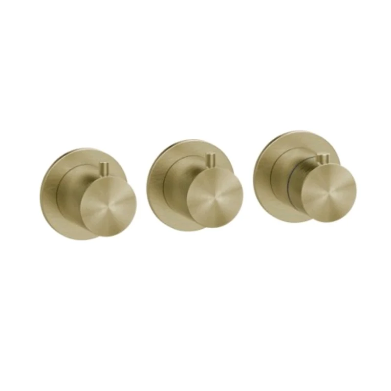 Смеситель для душа, Gessi, 316 Bath-Shower, на 2 потребителя, цвет-Brushed Brass PVD