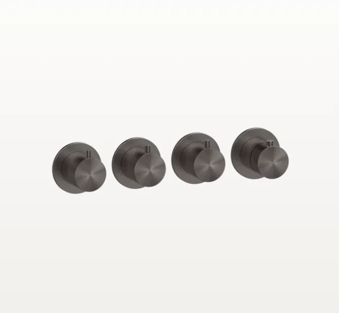 Смеситель для душа, Gessi, BATH-SHOWER 316, на 3 потребителя, цвет-Black Metal Brushed PVD