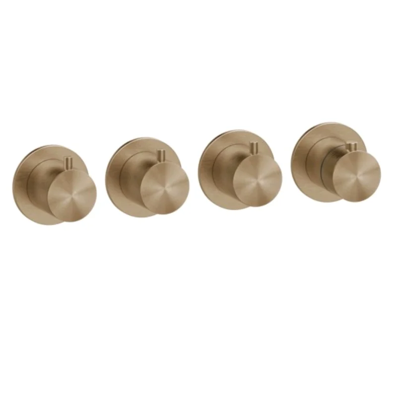 Смеситель для душа, Gessi, 316 Bath-Shower, на 3 потребителя, цвет-Warm Bronze Brushed PVD