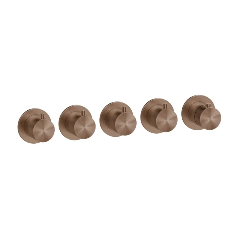 Смеситель для душа, Gessi, 316 Bath-Shower, на 4 потребителя, цвет-Copper Brushed PVD