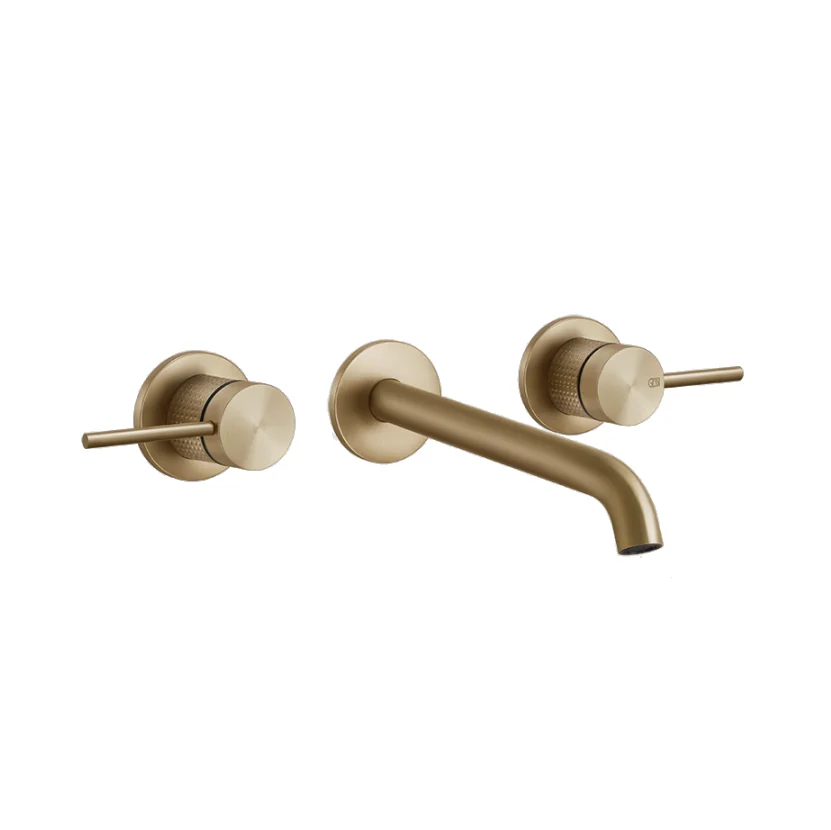 Смеситель для раковины, Gessi, 316 Cesello, настенный встраиваемый, цвет-Warm Bronze Brushed PVD