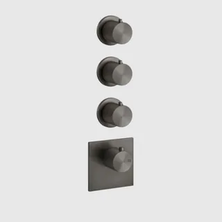 Смеситель для душа, Gessi, 316 Bath-Shower, на 3 потребителя, цвет-Black Metal Brushed PVD