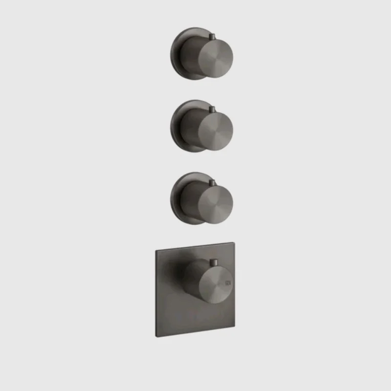 Смеситель для душа, Gessi, 316 Bath-Shower, на 3 потребителя, цвет-Black Metal Brushed PVD