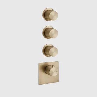 Смеситель для душа, Gessi, 316 Bath-Shower, на 3 потребителя, цвет-Warm Bronze Brushed PVD — иконка