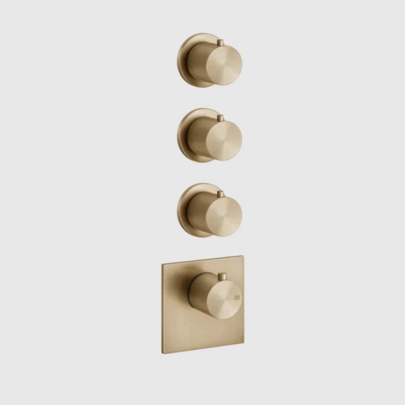 Смеситель для душа, Gessi, 316 Bath-Shower, на 3 потребителя, цвет-Warm Bronze Brushed PVD