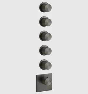 Смеситель для душа, Gessi, 316 Bath-Shower, на 5 потребителей, цвет-Black Metal Brushed PVD