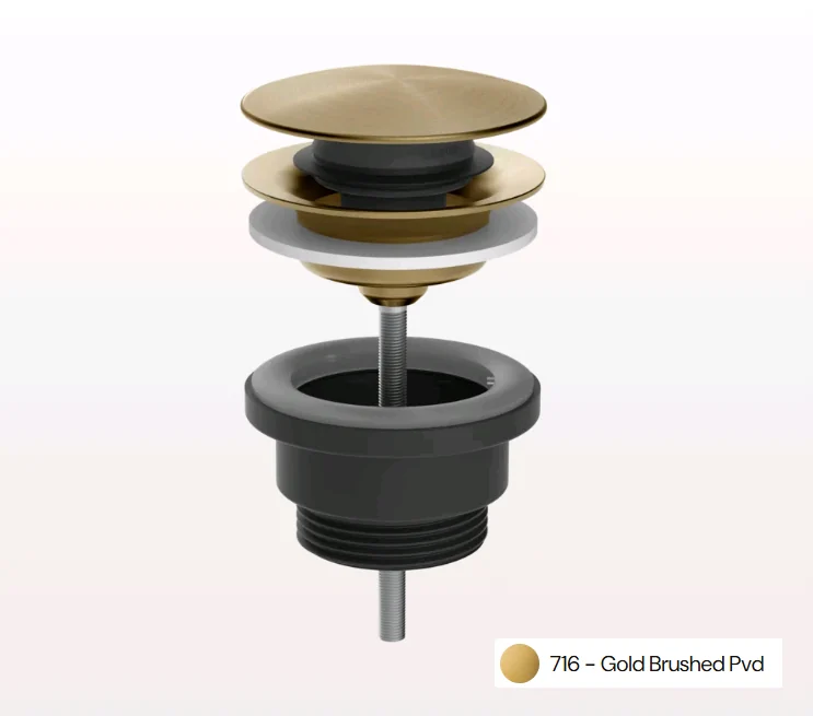 Донный клапан, Gessi, для раковин, 1 1/4", цвет-Brushed Gold PVD