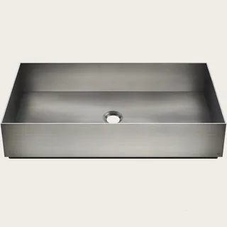 Раковина, Gessi, шгв 600*350*125, отверстия для смесителя-отсутствуют, цвет-Steel Brushed