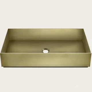 Раковина, Gessi, шгв 600*350*125, отверстия для смесителя-отсутствуют, цвет-Brushed Brass PVD