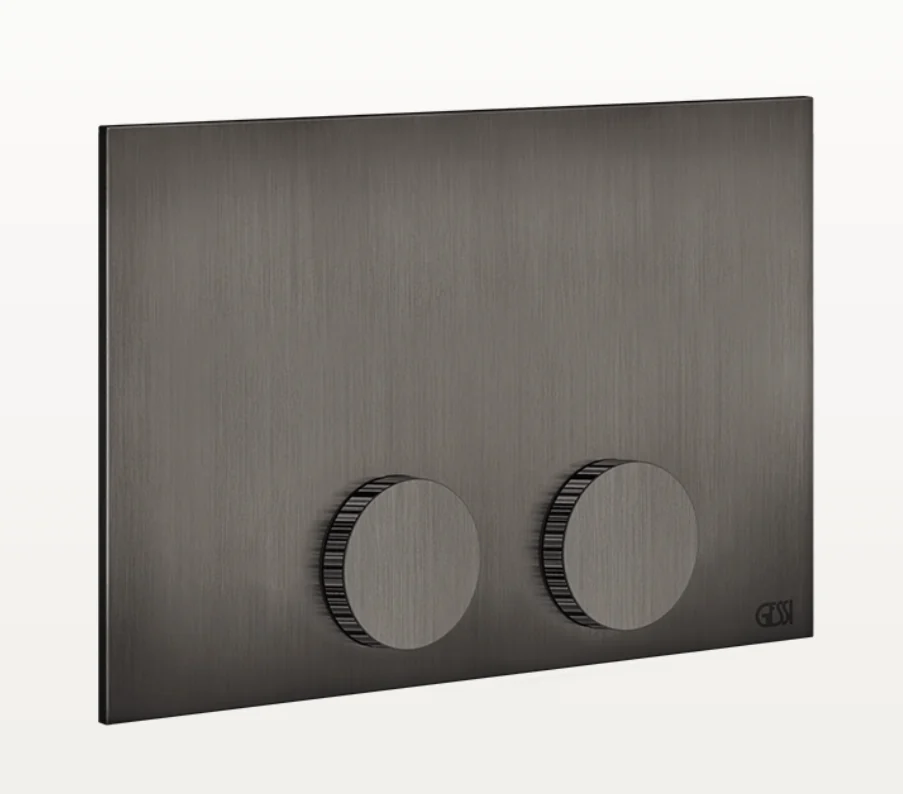 Клавиша смыва, Gessi, Ingranaggio, Tece (TeceProfil, TeceBox), для унитаза, шгв 215*12*145, цвет-Black Metal Brushed PVD