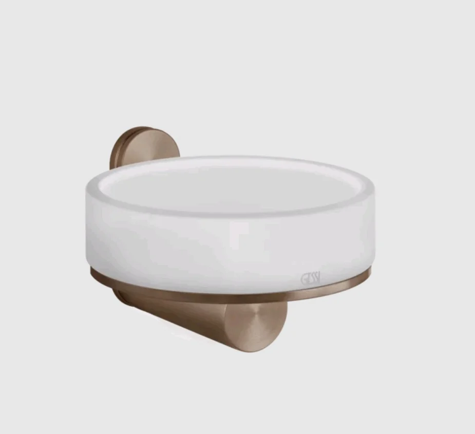 Мыльница, Gessi, 316, шгв 115*127.5*75, цвет-белый/Copper Brushed PVD