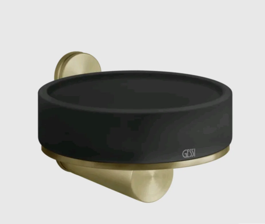 Мыльница, Gessi, 316, шгв 115*127.5*75, цвет-чёрный/Brushed Brass PVD