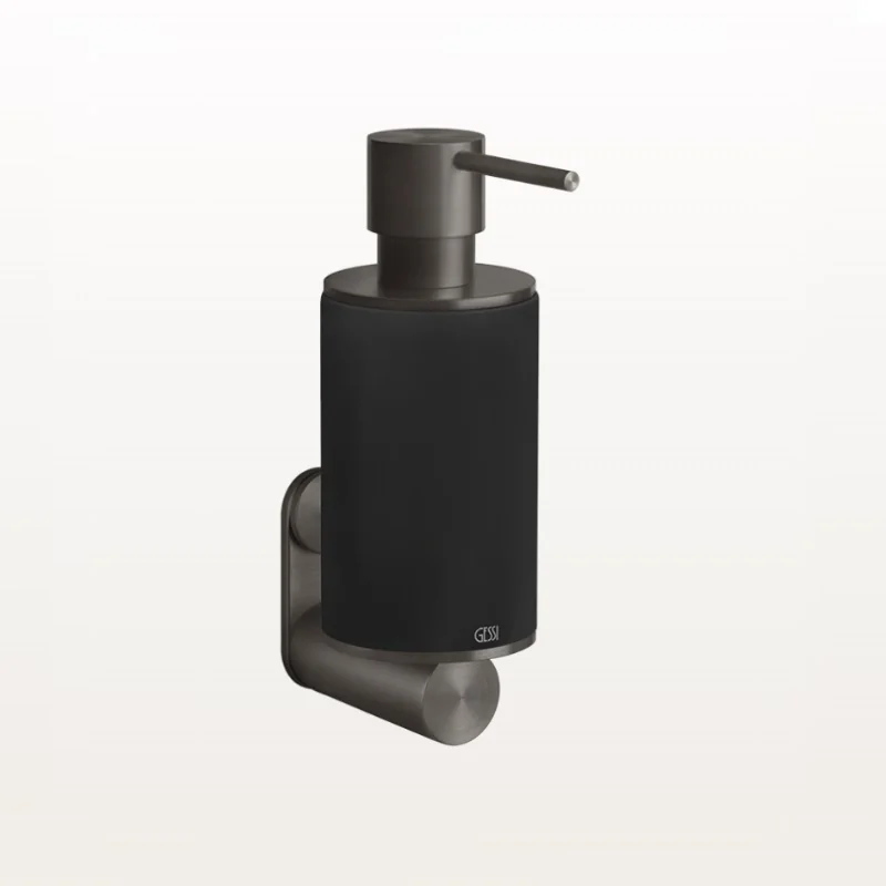 Дозатор для жидкого мыла, Gessi, 316, шгв 75*149*218, цвет дозатора-Black Metal Brushed PVD/чёрный