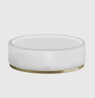 Мыльница, Gessi, 316, шгв 115*115*34, цвет-белый/Brushed Brass PVD