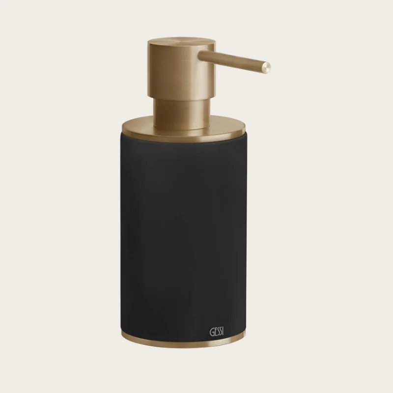 Дозатор для жидкого мыла, Gessi, 316, шгв 75*117*191, цвет дозатора-Warm Bronze Brushed PVD/чёрный