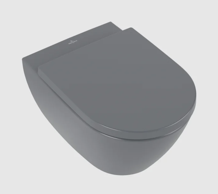 Унитаз, Villeroy&Boch, Subway 2.0, подвесной, шгв 370*560*365, CeramicPlus/AntiBac, цвет-графит (Graphite)