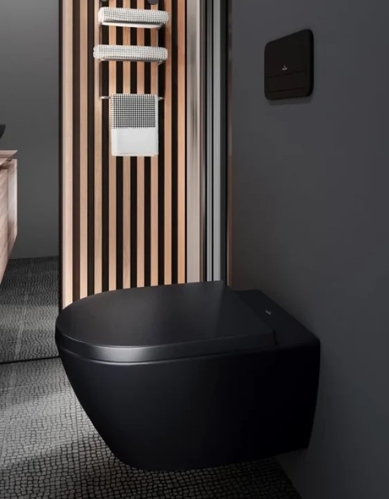 Унитаз, Villeroy&Boch, Subway 2.0, подвесной, шгв 370*560*365, CeramicPlus/AntiBac, цвет-Pure Black
