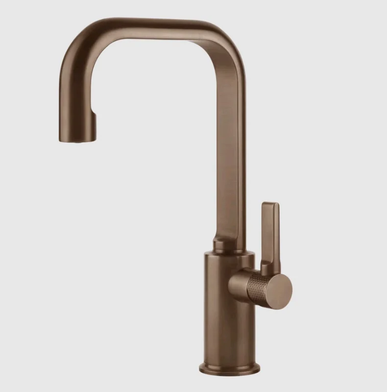 Смеситель для раковины, Gessi, Inciso, цвет-Copper Brushed PVD