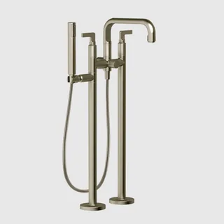 Смеситель для ванны и душа, Gessi, Inciso, напольный, цвет-Finox Brushed Nickel