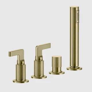 Смеситель для ванны и душа, Gessi, Inciso, на 2 потребителя, цвет-Brushed Brass PVD