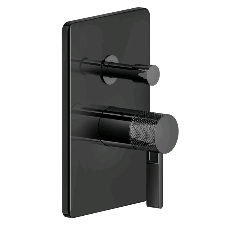 Смеситель для душа, Gessi, Inciso Bath&Shower, на 2 потребителя, цвет-Black Metal PVD