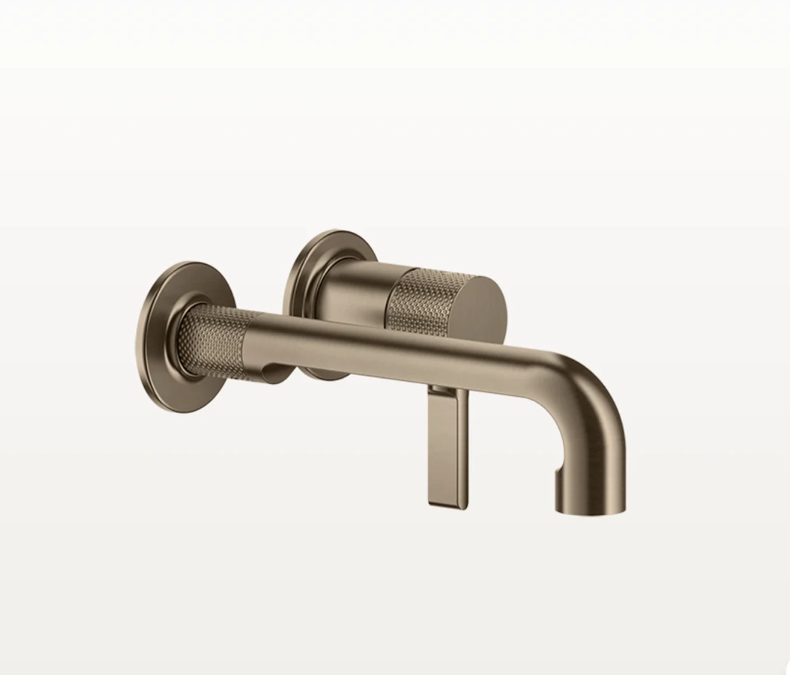 Смеситель для раковины, Gessi, Inciso, настенный встраиваемый, цвет-Coffee Bronze Brushed PVD
