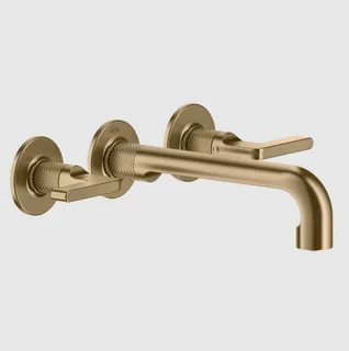 Смеситель для раковины, Gessi, Inciso, цвет-Warm Bronze Brushed PVD