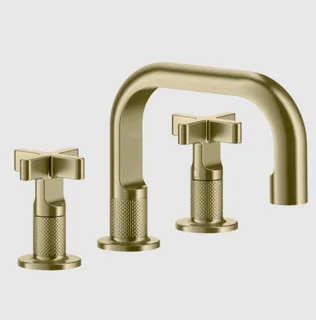 Смеситель для раковины, Gessi, Inciso, цвет-Brushed Brass PVD
