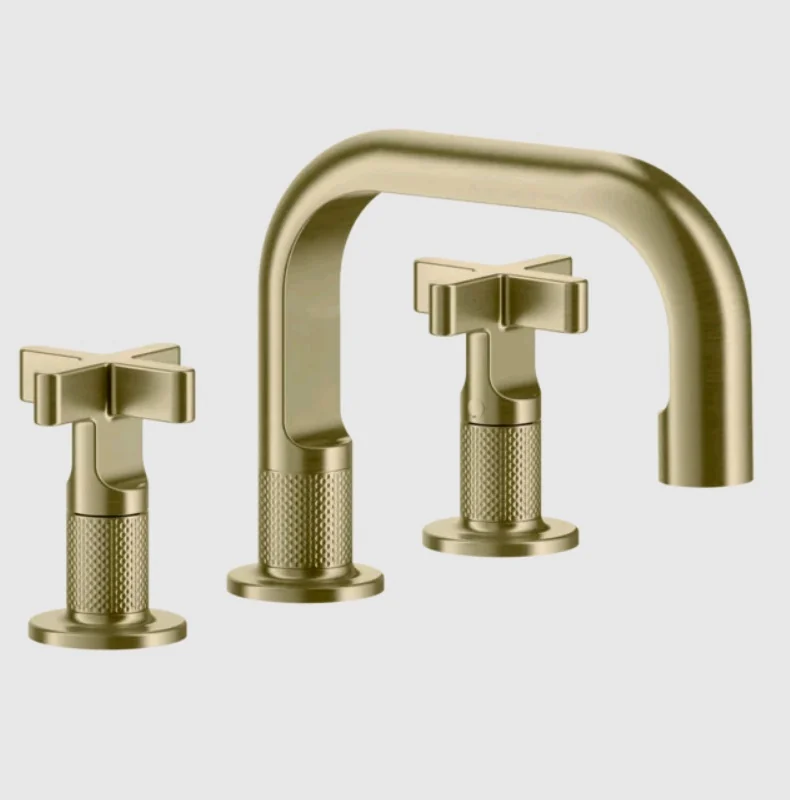 Смеситель для раковины, Gessi, Inciso, цвет-Brushed Brass PVD