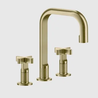 Смеситель для раковины, Gessi, Inciso, цвет-Brushed Brass PVD