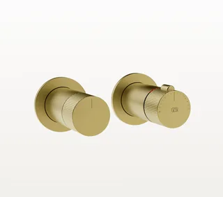 Смеситель для душа, Gessi, Inciso, на 3 потребителя, настенный встраиваемый, цвет-Brushed Gold PVD — иконка