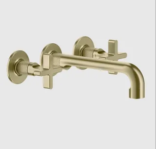 Смеситель для раковины, Gessi, Inciso, цвет-Brushed Brass PVD