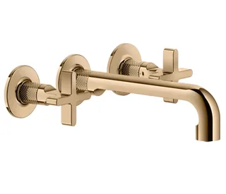 Смеситель для раковины, Gessi, Inciso, цвет-Warm Bronze PVD