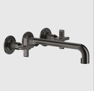 Смеситель для раковины, Gessi, Inciso, цвет-Black Metal Brushed PVD