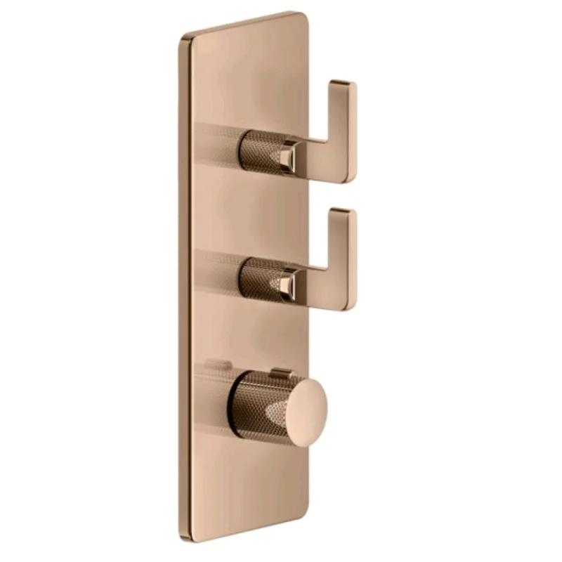 Смеситель для душа, Gessi, Inciso Bath&Shower, на 2 потребителя, цвет-Copper PVD