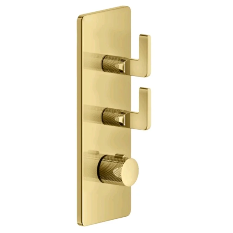 Смеситель для душа, Gessi, Inciso Bath&Shower, на 2 потребителя, цвет-Gold PVD
