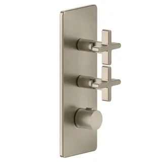 Смеситель для душа, Gessi, Inciso Bath&Shower, на 2 потребителя, цвет-Finox Brushed Nickel