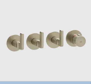 Смеситель для душа, Gessi, Inciso, на 3 потребителя, цвет-Finox Brushed Nickel