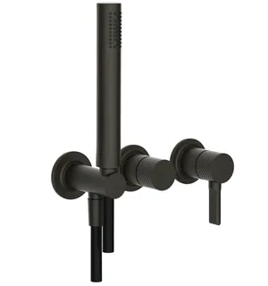 Смеситель для душа, Gessi, Inciso Bath&Shower, на 2 потребителя, цвет-Aged Bronze