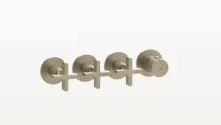 Смеситель для душа, Gessi, Inciso Bath&Shower, на 3 потребителя, цвет-Finox Brushed Nickel