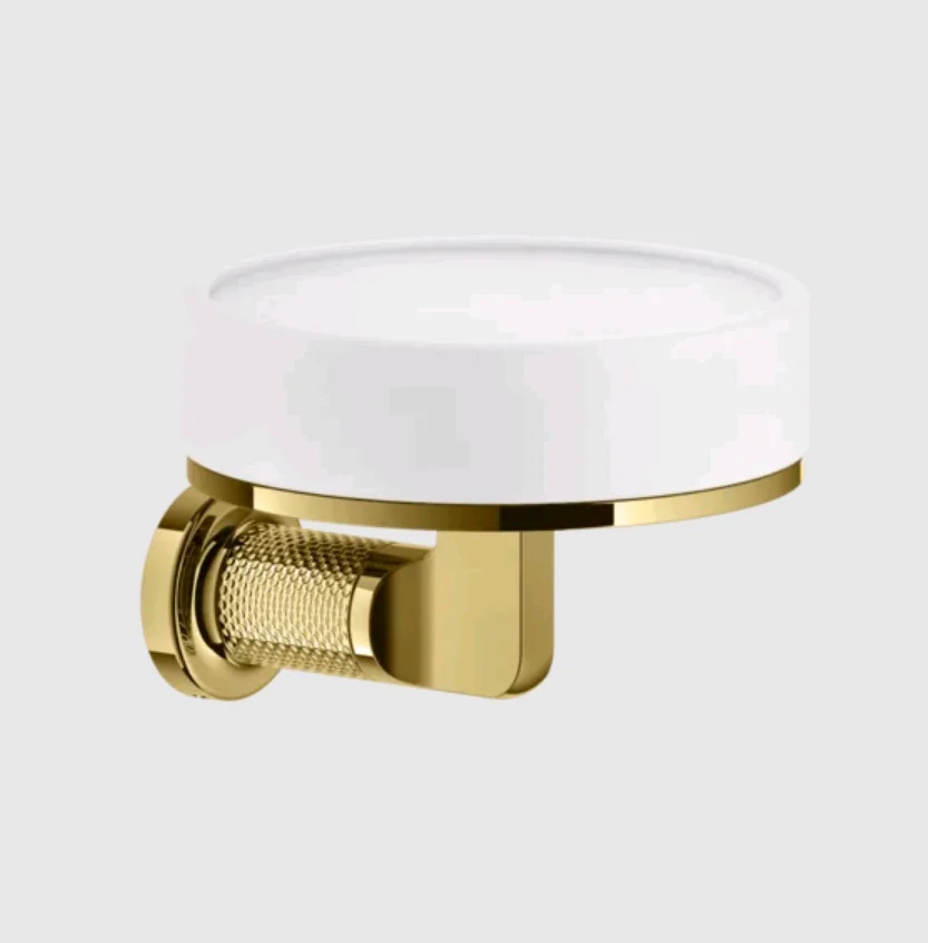 Мыльница, Gessi, Inciso, шгв 115*125*84, цвет-белый/Gold PVD