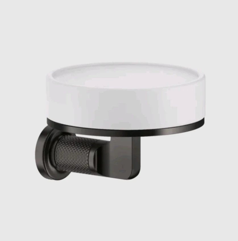 Мыльница, Gessi, Inciso, шгв 115*125*84, цвет-белый/Black Metal Brushed PVD
