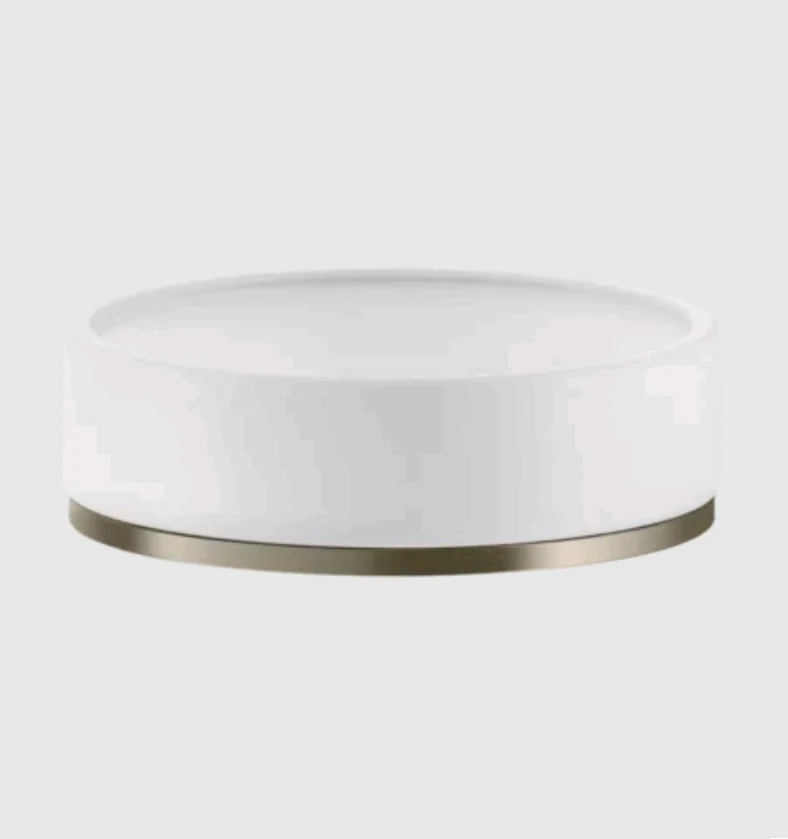 Мыльница, Gessi, Inciso, шгв 115*115*35, цвет-белый/Finox Brushed Nickel