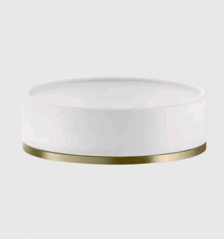Мыльница, Gessi, Inciso, шгв 115*115*35, цвет-белый/Brushed Brass PVD