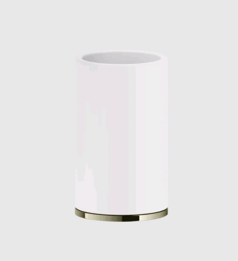 Стакан, Gessi, Inciso, шгв 75*75*127, цвет-белый/Nickel PVD