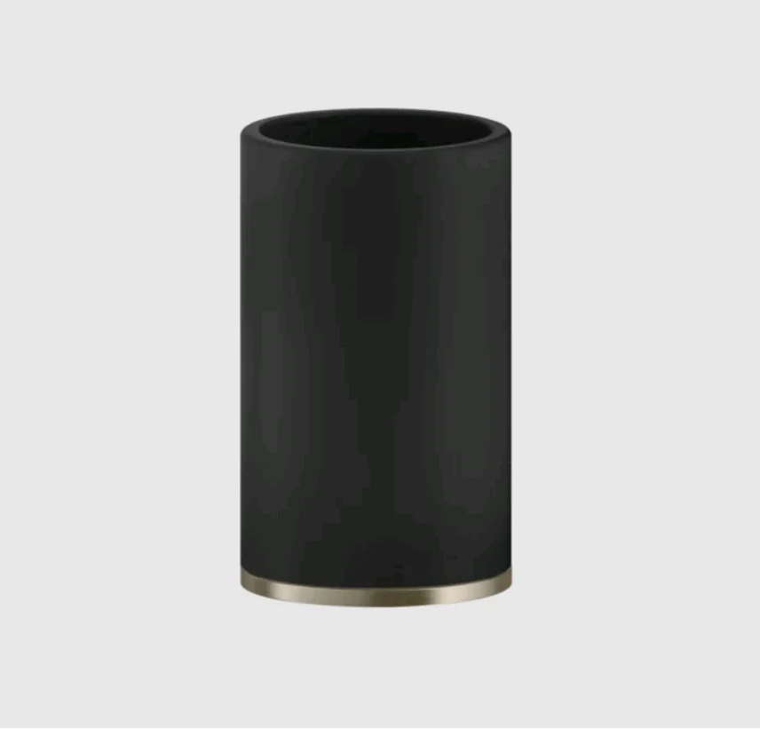 Стакан, Gessi, Inciso, шгв 75*75*127, цвет-чёрный/Finox Brushed Nickel